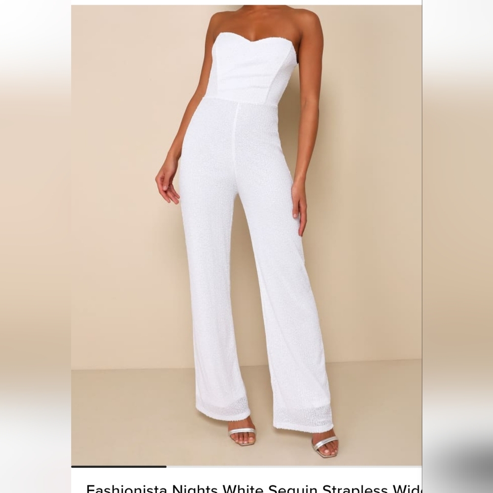 Elegant White Strapless Jumpsuit